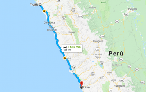 Mapa Lima a Trujillo
