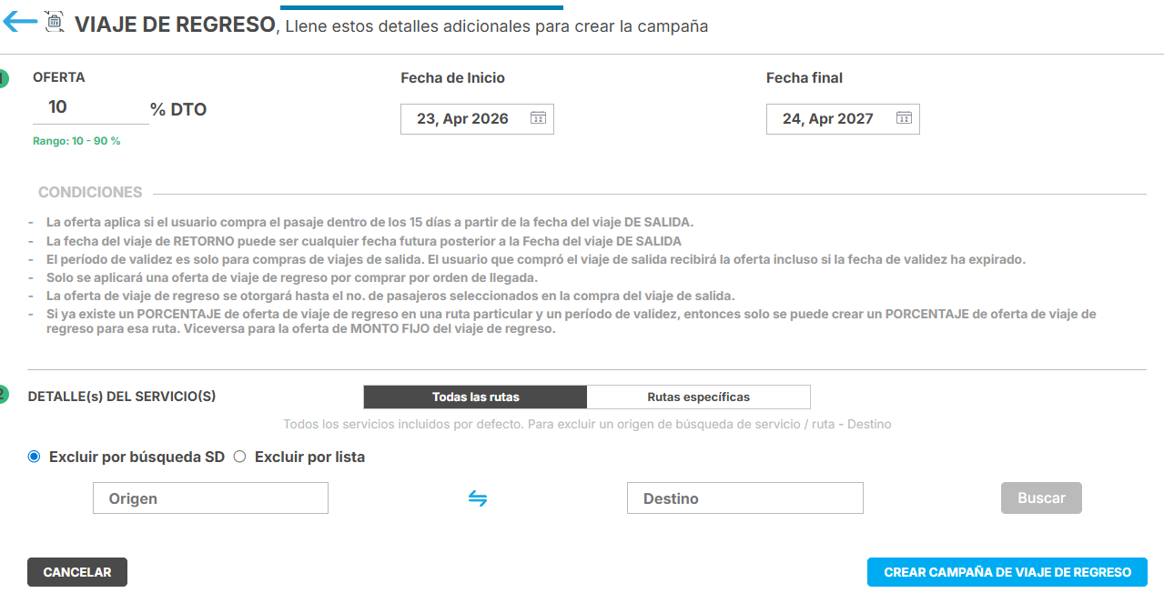 redDeal viaje de regreso