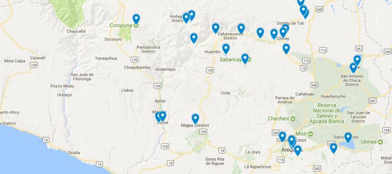 [Mapa] 40 lugares obligatorios en Arequipa